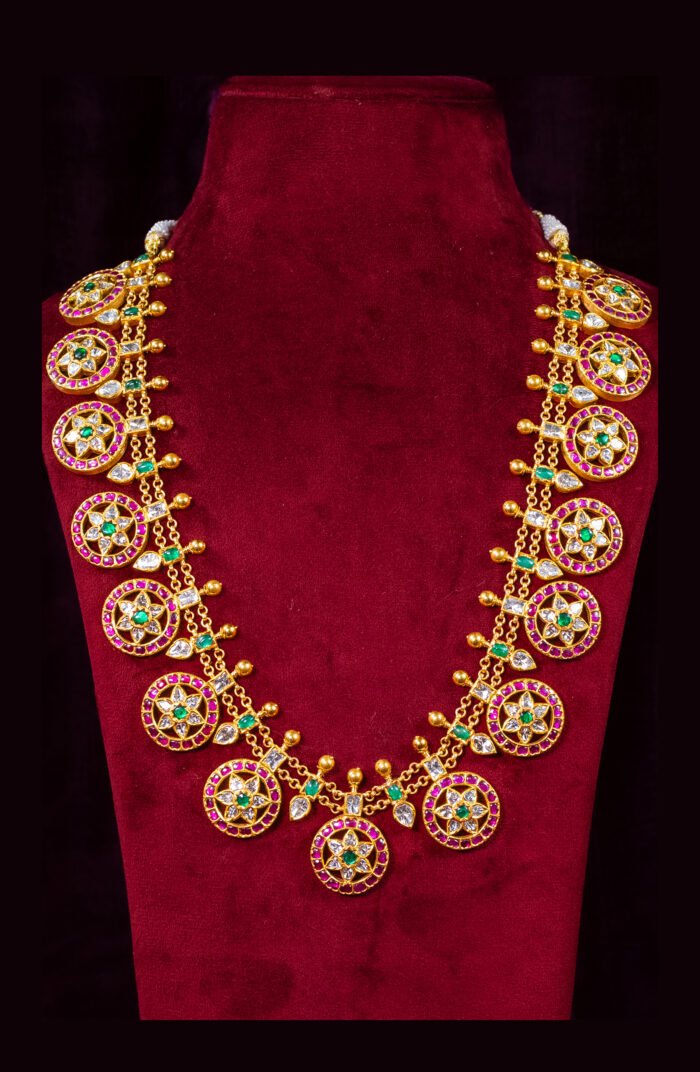 Traditional Ruby Polki Kundan Necklace