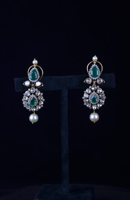 Victorian Gold Plated Diamond Earrings