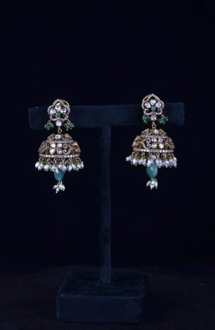 Victorian Polki Jhumka Earrings