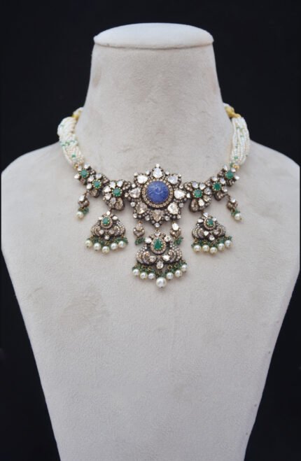 Latest Rajwada Diamond Victorian Necklace