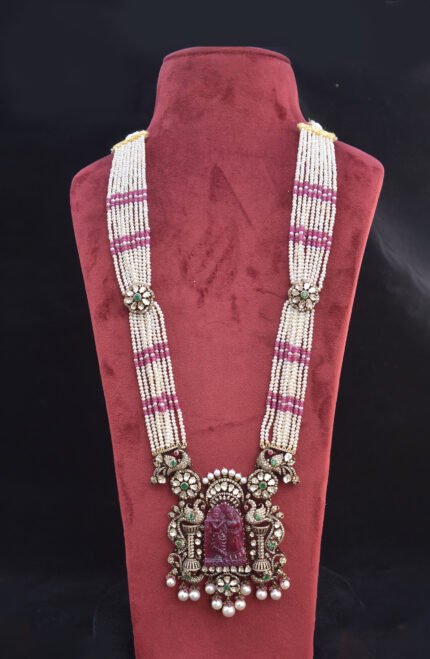 Traditional Radha Krishna Polki Necklace