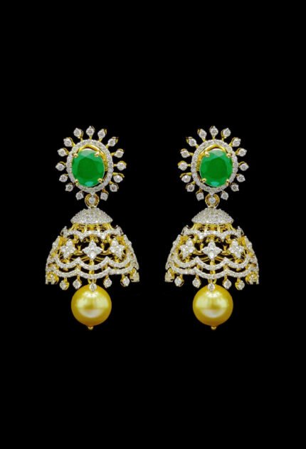 Diamond Studded Gold Plated Jhumka