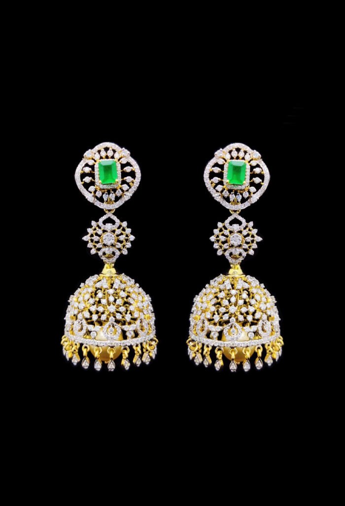 Traditional Long Diamond Jhumkas