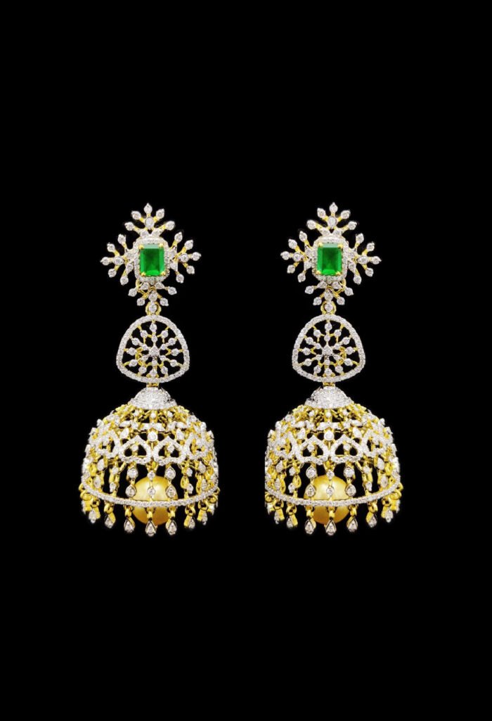 Bridal Diamond Jhumka Earrings