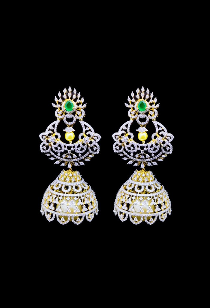 Diamond Studded Jhumkas