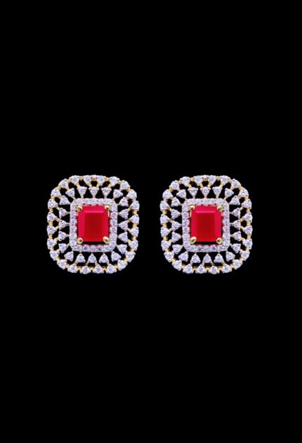 Ruby Diamond Earrings