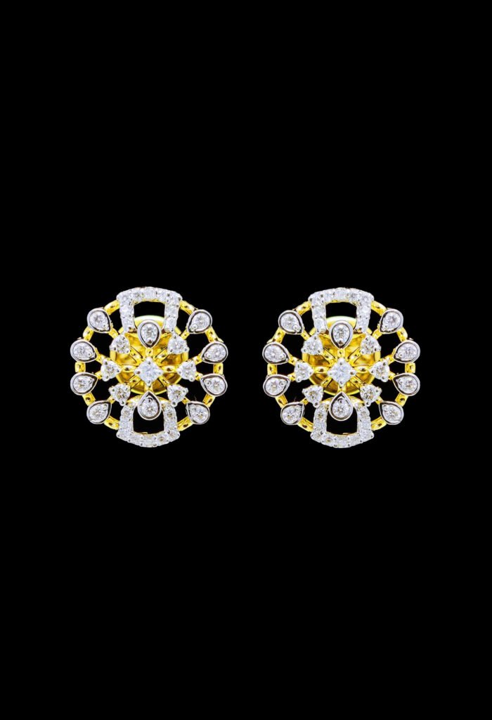 Gleaming Gold & Diamond Earrings