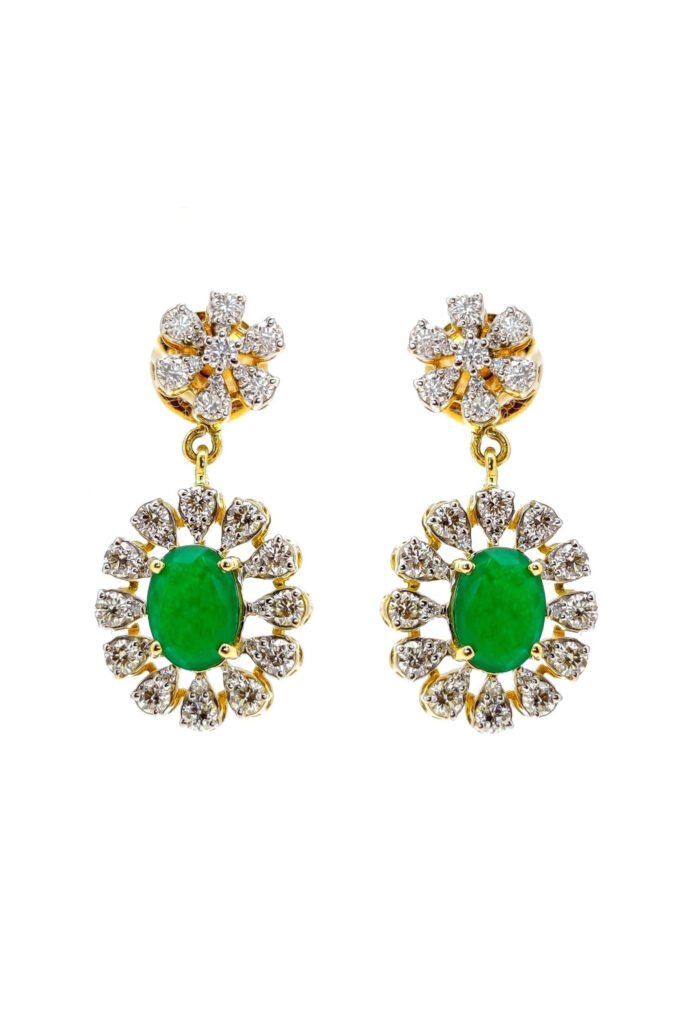 Gold Plated Diamond Setting Earrings