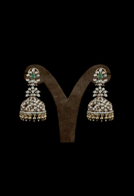 Traditional Diamond studded jhumkas