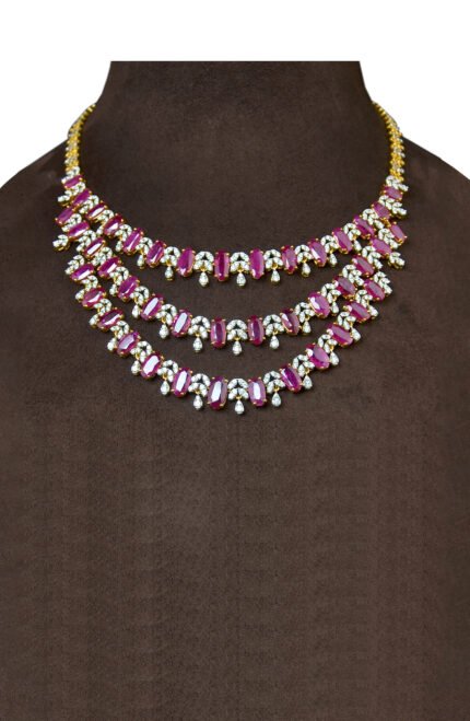 Traditional Diamond Ruby Necklace