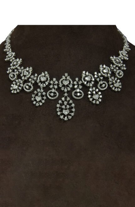 Rajwada Silver color Diamond Necklace