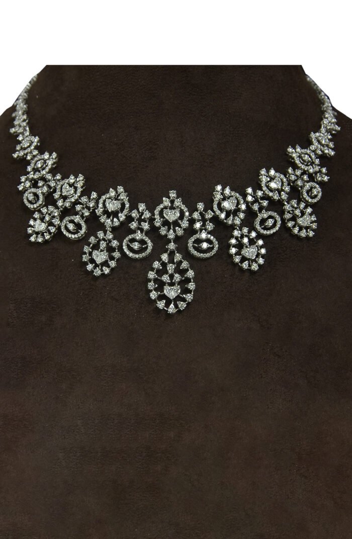 Rajwada Silver color Diamond Necklace