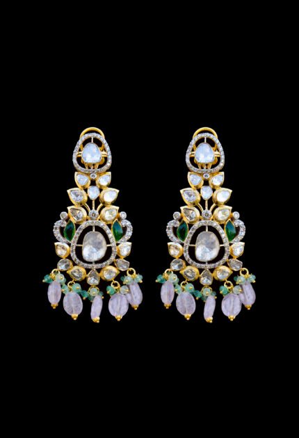 Rajwada Diamond Studded Kundan Earrings