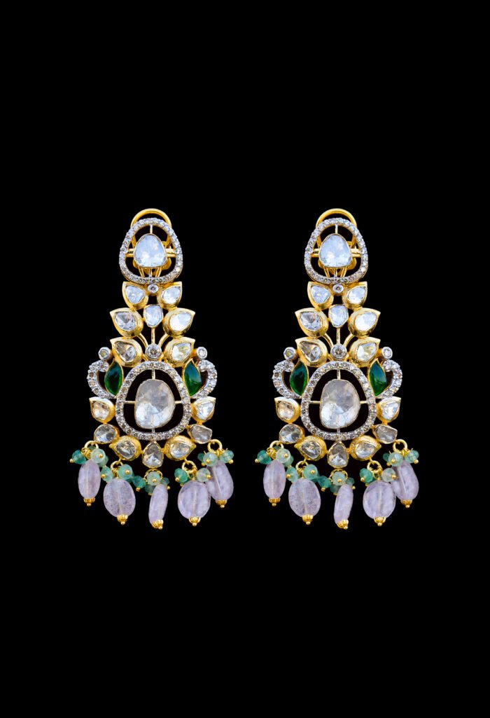 Rajwada Diamond Studded Kundan Earrings