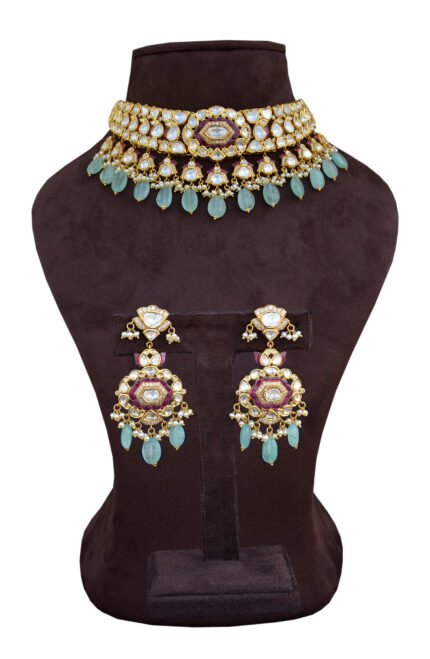 Rajwada Kundan Choker Necklace Set