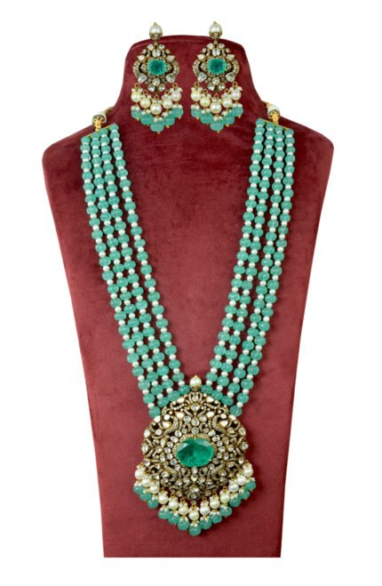 Rajwada Long Necklace With Earrings