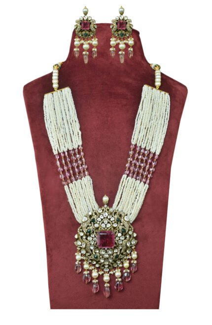 Kundan long necklace set