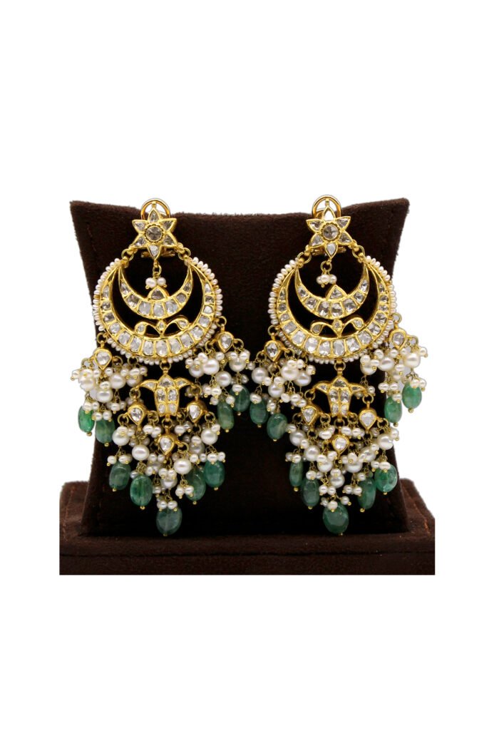 Kundan Polki Pearl Drop Earrings