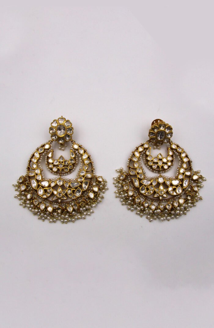 Traditional Kundan Polki Earrings