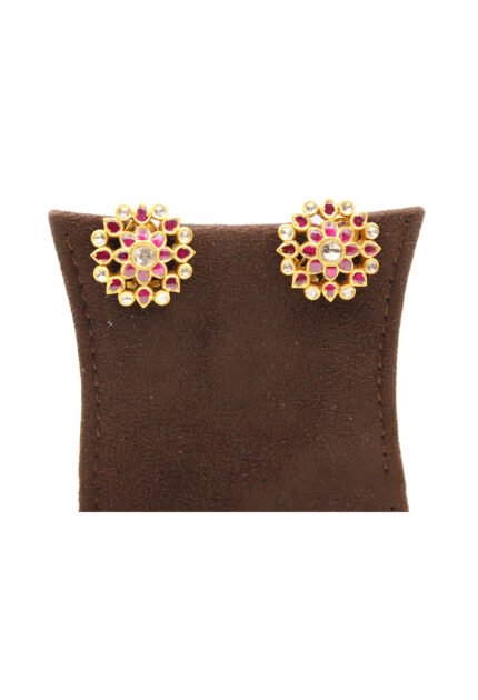 Antique Kundan Ruby Earrings