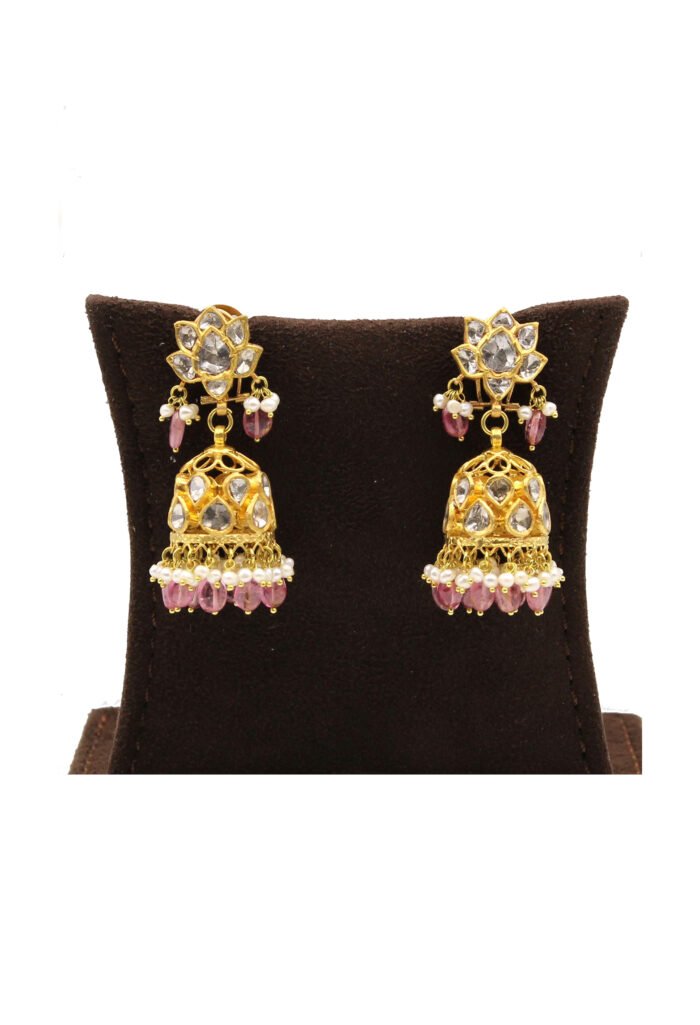 Pearl Drop Kundan Jhumka Earrings