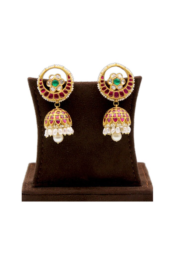 Brilliant Kundan Gold Jhumka