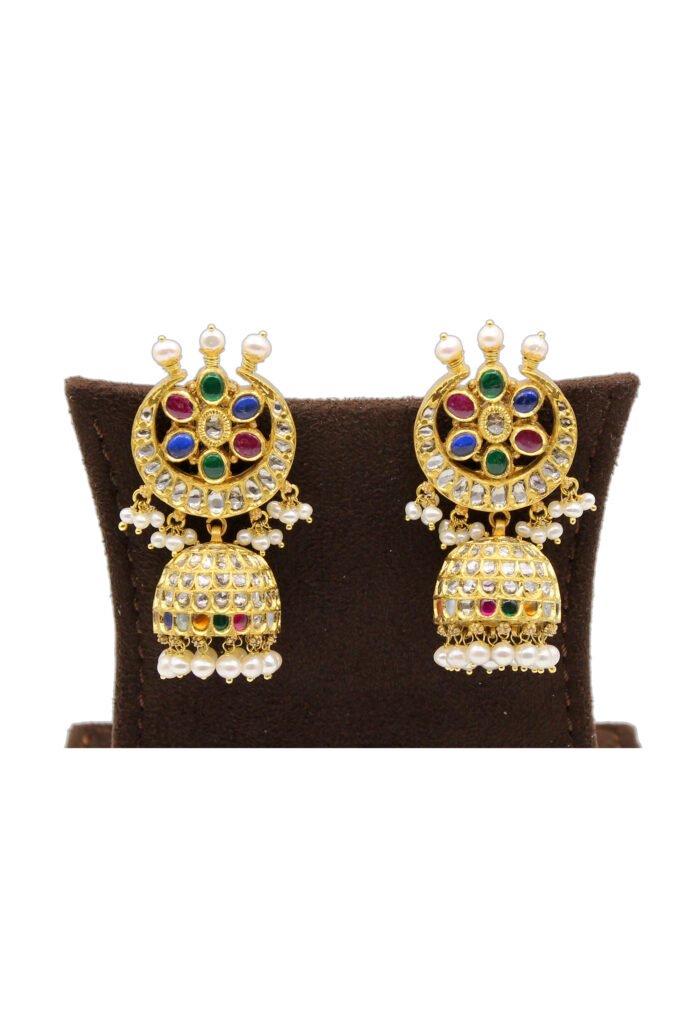 Traditional Polki Gold Earrings