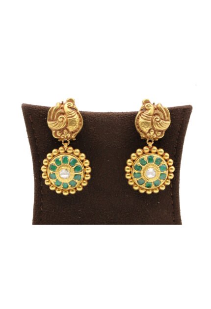 Traditional Gold and Kundan Earrings