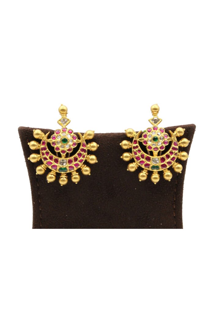 Ruby Emerald Kundan Earrings