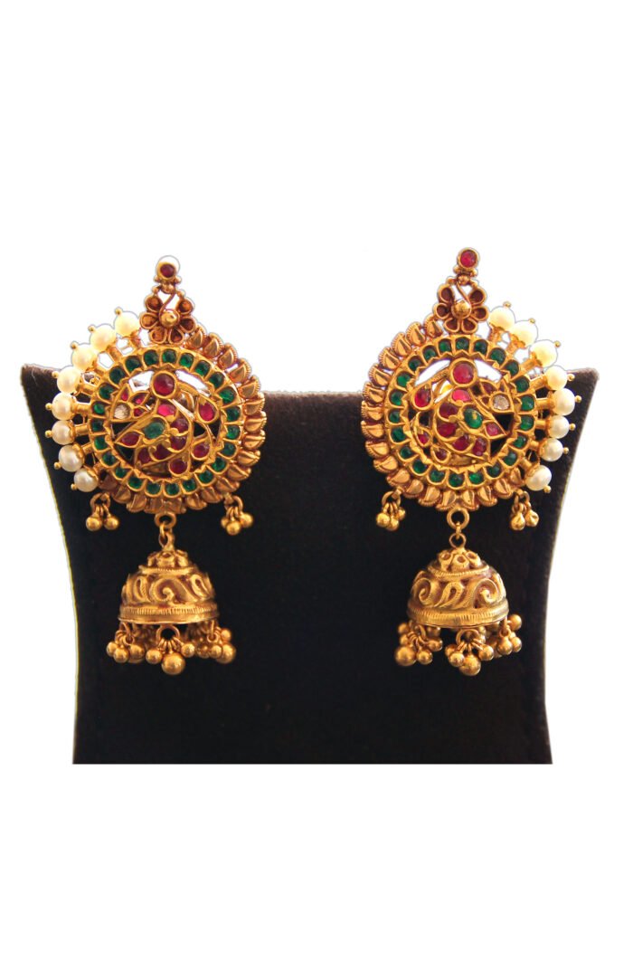 Kundan Premium Ruby Emerald Earrings