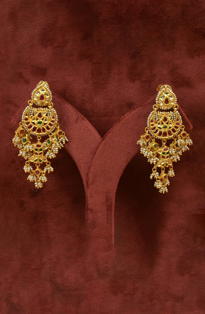 Traditional Kundan Ruby Earrings