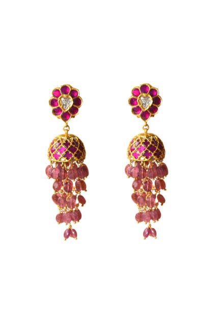 Twinkling Ruby Kundan Earrings