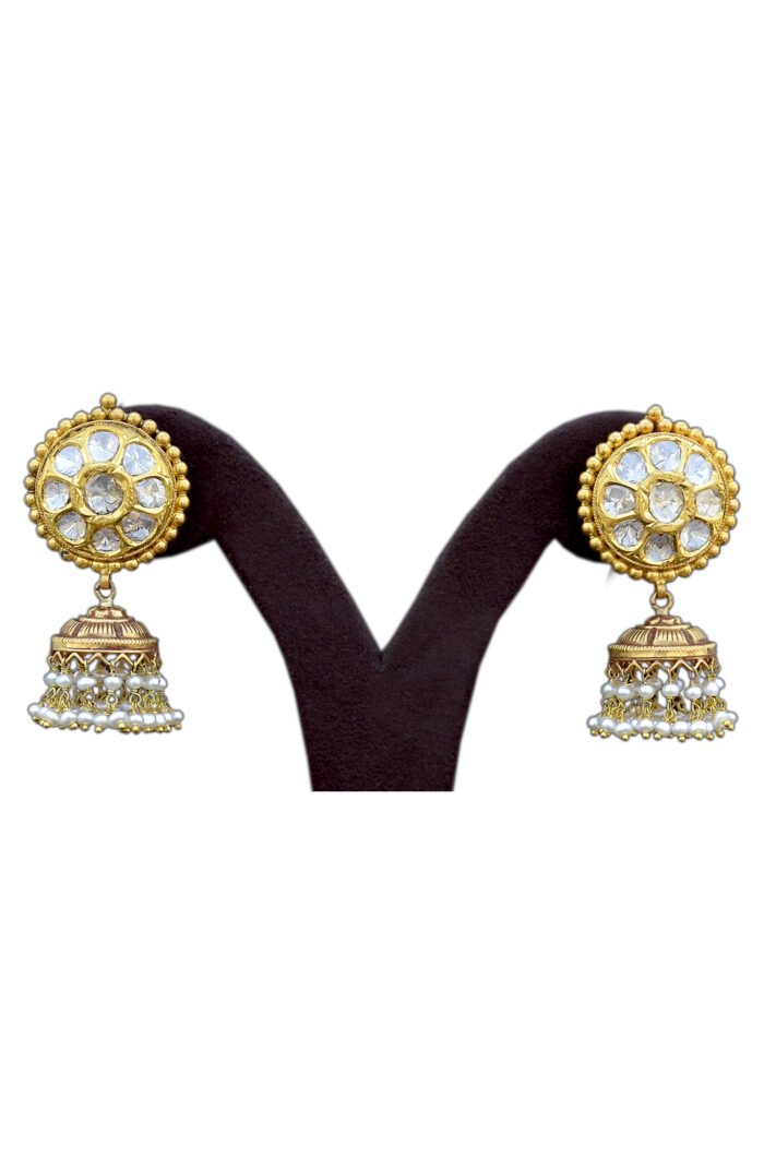 Gold Plated Antique Kundan Jhumkee