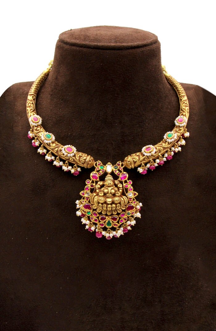 Precious Ruby Emerald Kundan Necklace