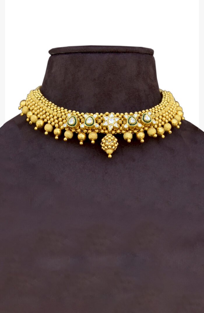 Gold Pearl Kundan Necklace