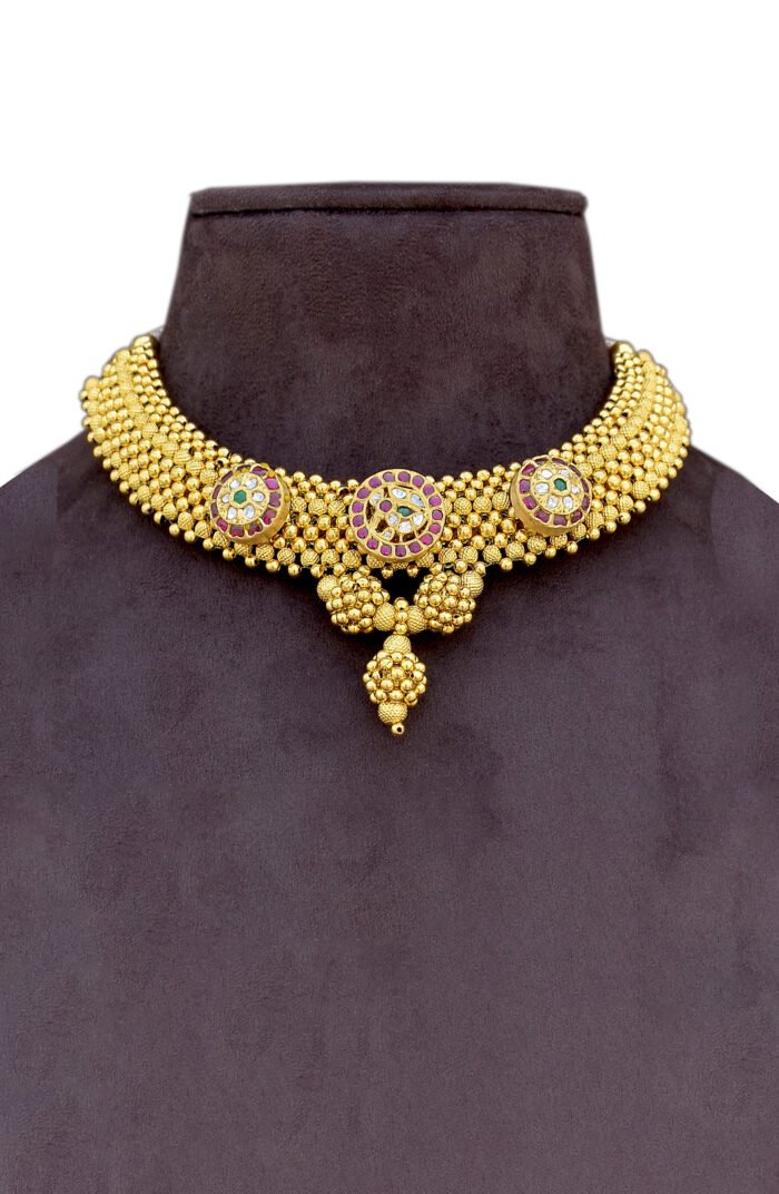 Premium Kundan Ruby Choker Necklace