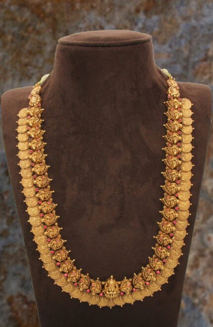 Double layered antique gold necklace