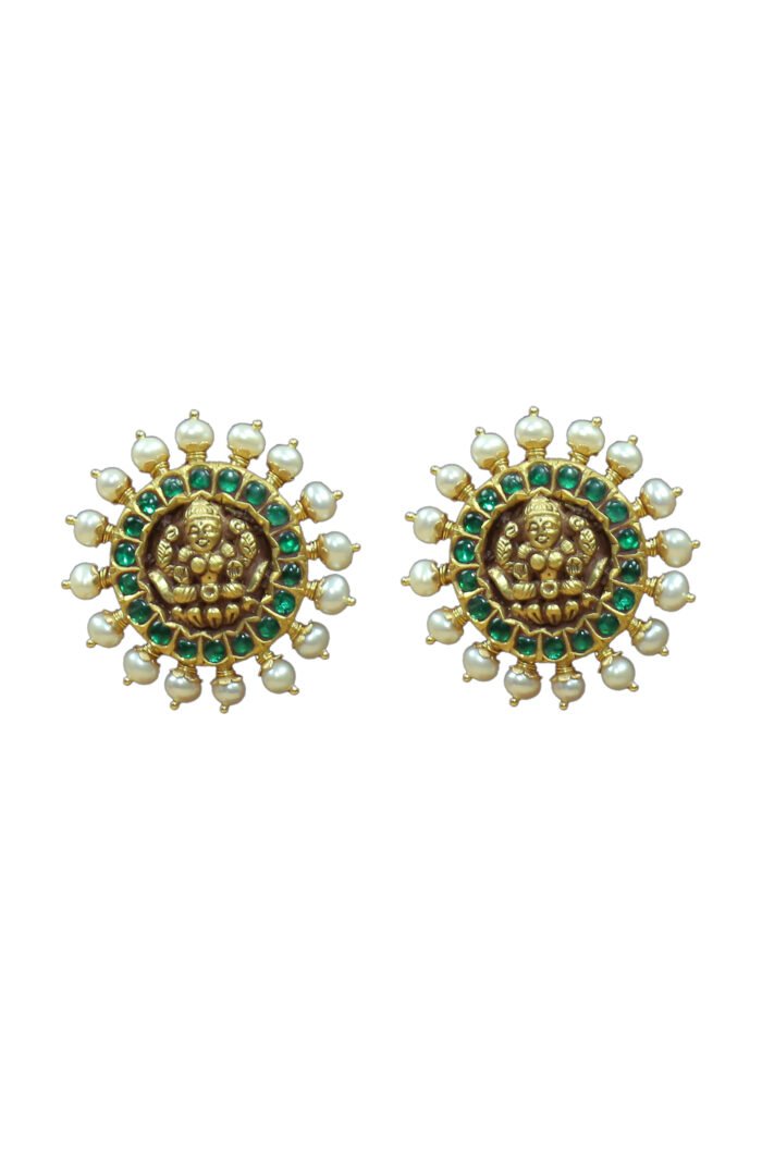 Emerald Green Kundan Earrings